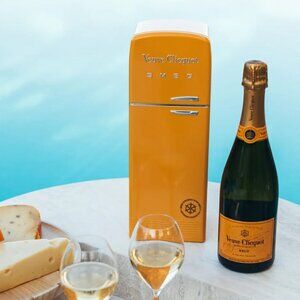 Veuve Clicquot SMEG Mini Refrigerator Champagne Wine Cooler - 750ML volume